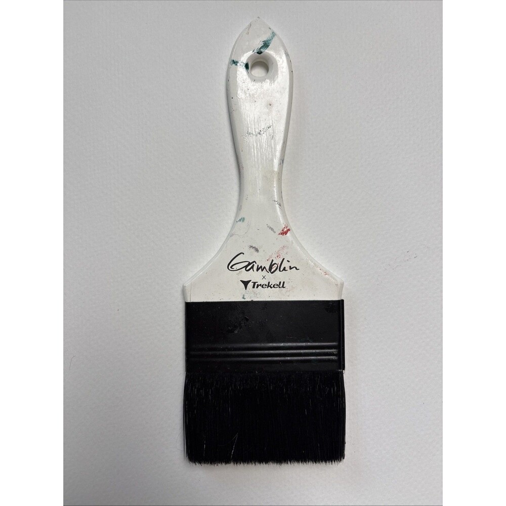 Gamvar Varnish Brush 3" by Gamblin x Trekell Synthetic Bristles White Black